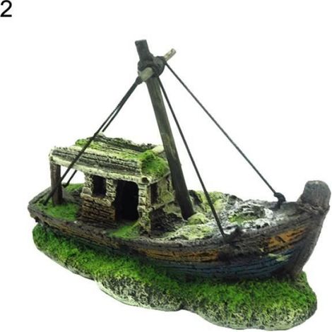 Aquarium Paysage - Décoration Aquatique - Résine Non Toxique - Insoluble Dans L’eau - Pour Aquarium - Vivarium - Terrarium - Style 2 - 12,5 x 10 x 6 cm (1/2)