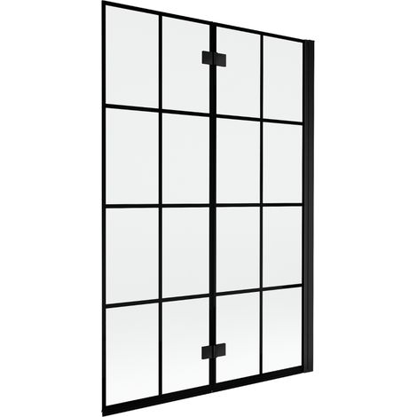 Mexen Mist Duschabtrennung 2-flügelig rechts 120 x 150 cm, schwarzes Gitter, schwarz - 8A9-120-002-70-77-P (1/5)