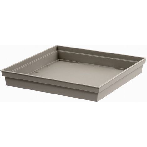Platillo de plástico cuadrado Toscane, maceta cuadrada de 22 L, 26,7 x 26,7