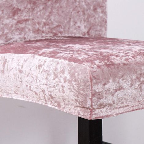 4-teiliges Barhocker-Set, Samt, waschbar, dehnbar und abnehmbar (Rosa)