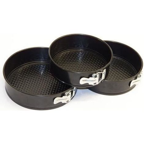LOT DE 3 MOULES A CHARNIERE ROND POUR GATEAUX