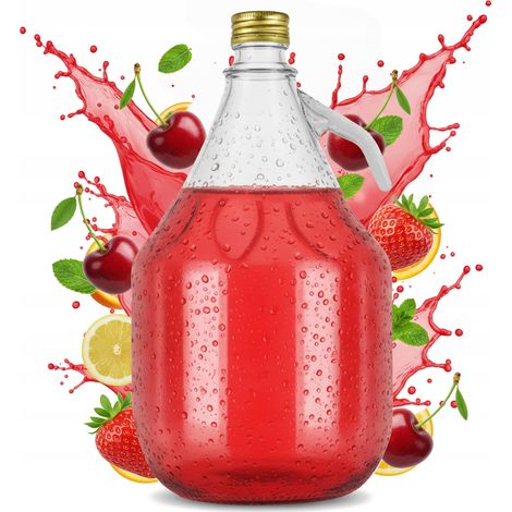 Botella de vidrio DAMA 3L GASIORS para vino, tipo globo, para licores, con tapón de rosca y asa. (1/5)