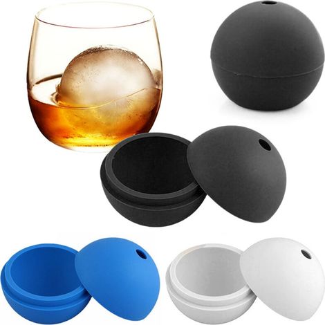 Set of 2 XL ball/sphere shaped ice cube trays - Silicone - AquaForge (1/4)