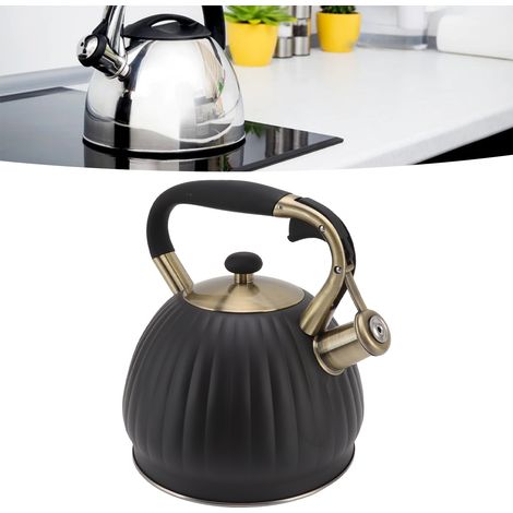 Bouilloire noire en forme de citrouille de 3,5 L avec sifflet (1/5)