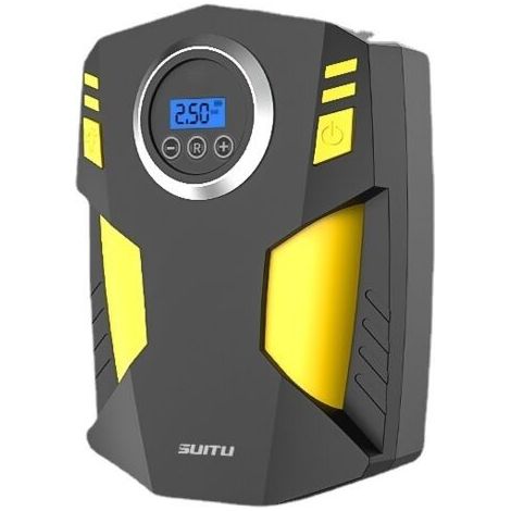 Gonfleur de pneu Compresseur d'air portable Pompe à pneu de voiture avec adaptateur à 3 buses et lumières LED numériques Pompe à air électrique de voiture DC 12 V pour pneus de voiture et autres produ (1/4)