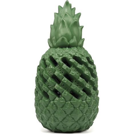 Groß più Flasche: Biologisch abbaubares Naturgummispielzeug Ananas Power mit Knabberloch für Hunde (1/3)