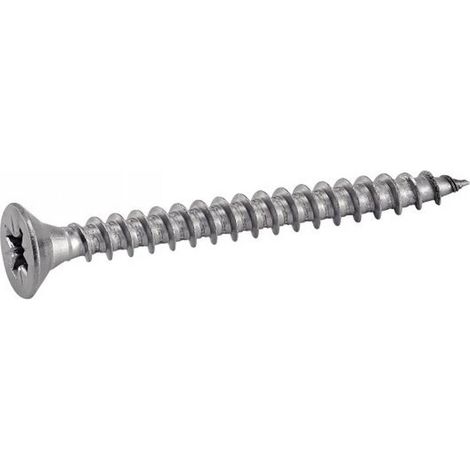 100 Vis pour Bois Aggloméré Tête Fraisée Pozidriv 6 x 120 mm - Inox A4 - D-Work