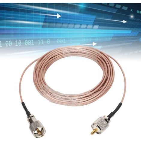 Câble coaxial PL259 - - SC316 - 10 m - Résistant aux hautes températures - Faible perte (1/4)