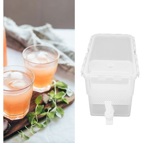 Weiße, 3,5 Liter fassende, isolierte Kunststoffkaraffe mit Zapfhahn zur Kühlung, ideal für Kaltbrühgetränke und Säfte. (1/5)
