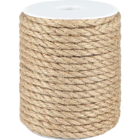 1 Corde Jute 8MM, 20Mètres, Chanvre Tissé, Résistante, Pour Jardinage, Bricolage
