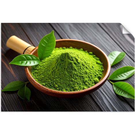 Selbstklebendes Poster – Wandsticker Matcha in Pulverform 120x80 cm (1/3)