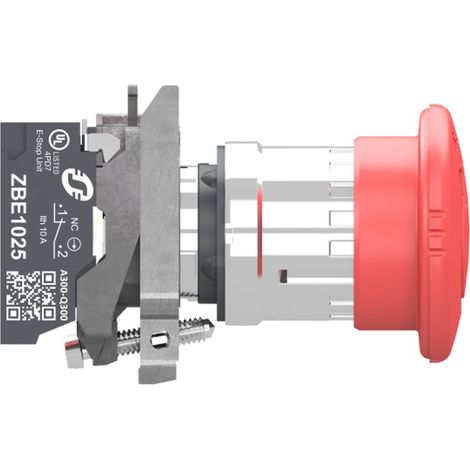 Pulsante arresto di emergenza Ø40 premere-girare rosso 1NC Push In - XB4BS84425