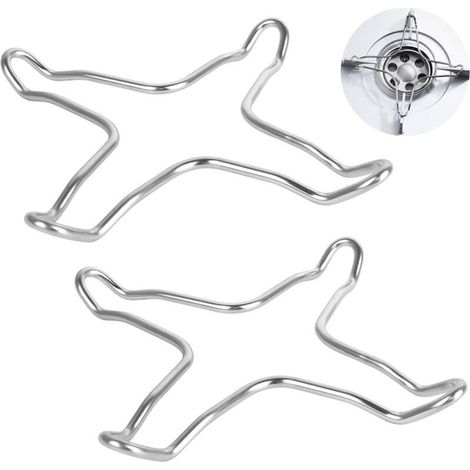 2 Pièces Universel Support pour Cuisinière, Réducteurs de Gaz en Acier Inoxydable Adaptateur Wok Gaz Bague Réducteur de Gaz en Acier Inoxydable pour cafetière Pot, Gaz Poêle Accessoires (1/5)