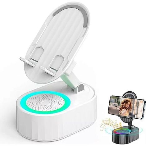 Enceinte Bluetooth audio à induction sans fil, support de téléphone 5 en 1 (1/5)