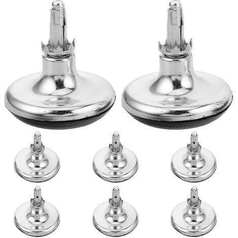Huit pieds de meubles chromés, compatibles avec les chaises, avec rondelles à picots faciles à installer, couleur argent. (1/5)