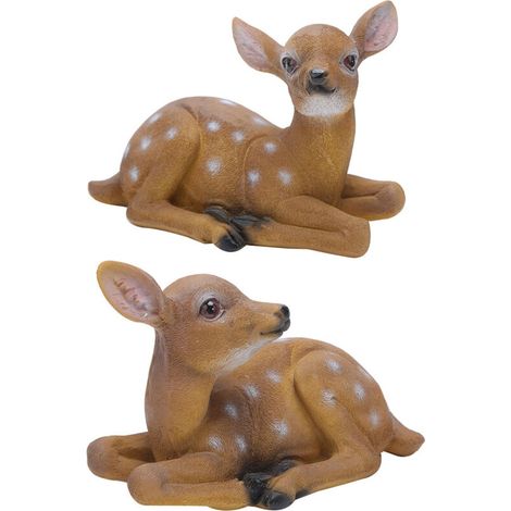 2 Pièces Statue de Cerf Sika Sculpture Artisanat Décor Jardin Extérieur Modèle Animal Décoratif (1/5)