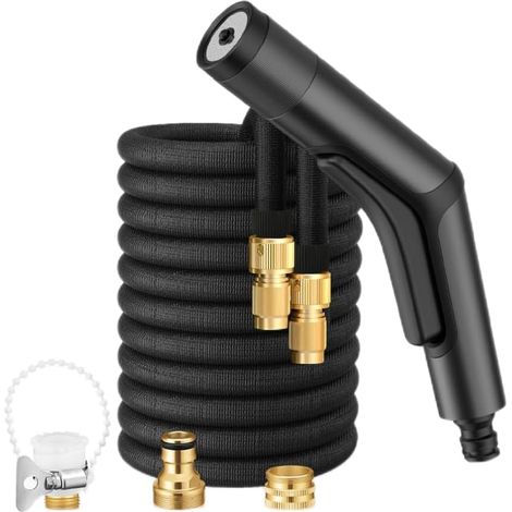 Tragbarer Handverstärker, Hochdruck-Wasserstrahlreiniger, Teleskopschlauch, kann auch für den Einsatz über große Entfernungen verwendet werden, geeignet zum Autowaschen/Baden von Haustieren/Gartenbewä (1/5)