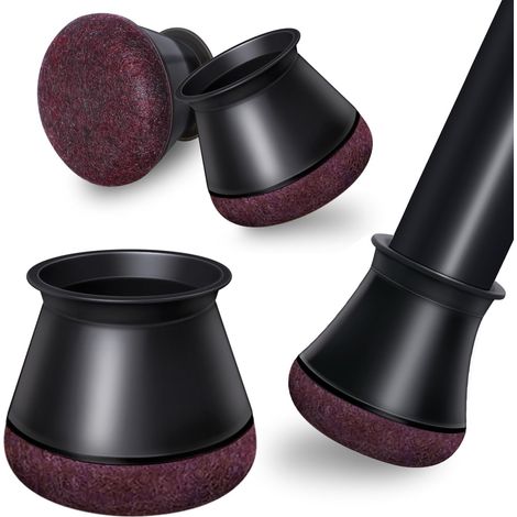 Lot de 24 embouts de pieds de chaise, anti-bruit, anti-rayures et résistants à l'usure, grands, noirs (1/5)