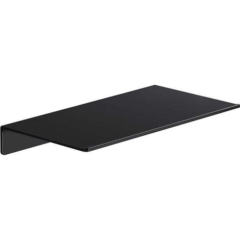 Piccola mensola da parete sospesa, mini mensola espositiva per oggetti da collezione, mensola da parete in metallo per bagno/soggiorno/cucina/camera da letto (nero, 8 pollici) (1/4)