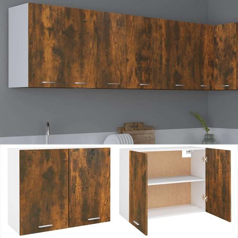 Armoire de cuisine suspendue Design moderne, Armoire Etagère de rangement, Chêne fumé 80x31x60 cm Bois d'ingénierie OIB4323E (1/5)