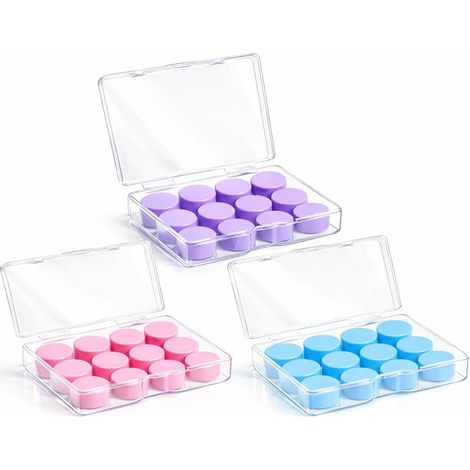 Silikon-Ohrstöpsel – 18 Paar, geeignet für Kinder und Erwachsene, in 3 Farben erhältlich: Blau, Rosa und Lila. Weich, wasserfest und wiederverwendbar, bieten sie effektive Geräuschisolierung und optim (1/5)