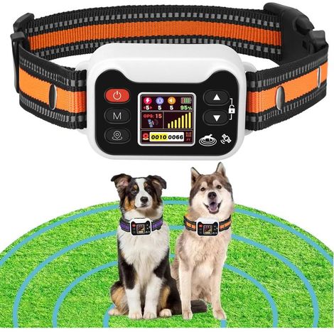 Kabelloser GPS-Hundezaun und elektronisches Trainingshalsband, einstellbare Reichweite von 15 bis 2.000 m, 3 Trainingsmodi, wasserdichter und wiederaufladbarer Empfänger (1/5)