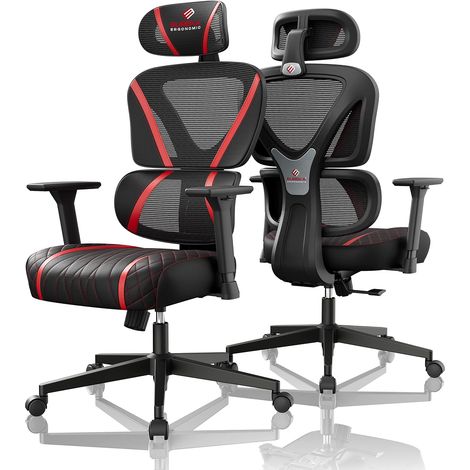 Eureka Ergonomic Chaise Gaming Ergonomique, Fauteuil de Bureau Gamer avec Soutien Lombaire et Appui-Tête Réglables, Siège PC Haute Résistance au Coussin Respirant, Charge Max 136kg (1/5)