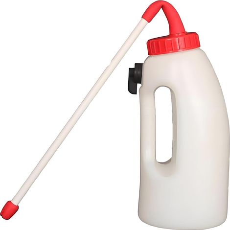 Kälberfütterungsflasche – 1 Stück – Robustes Polyethylen – Schnelle Dosierung mit Schlauch – Landwirtschaft und Haustierhaltung – 4 Liter (1/5)
