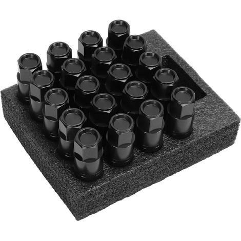 Lot de 20 boulons de roue M14x1,5 à siège conique, écrous de roue coniques universels, accessoires automobiles noirs (1/5)