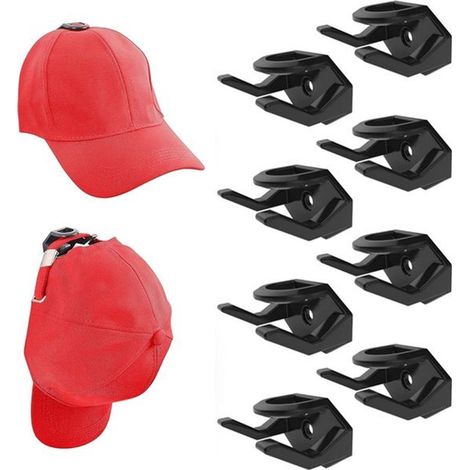 Set di 8 porta cappelli da parete,Ganci per cappelli,Con viti e nastro adesivo,Due metodi di installazione,Appendiabiti porta cappelli (1/5)