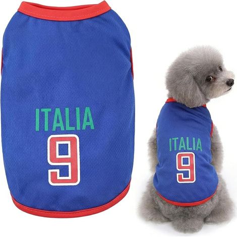 Dog Chihuahua T Shirt for Dogs Combination Tee Shirt Dog Tshirt Pyjamas for Dogs World Cup Football Fans (M, Dark Blue) (1/3)
