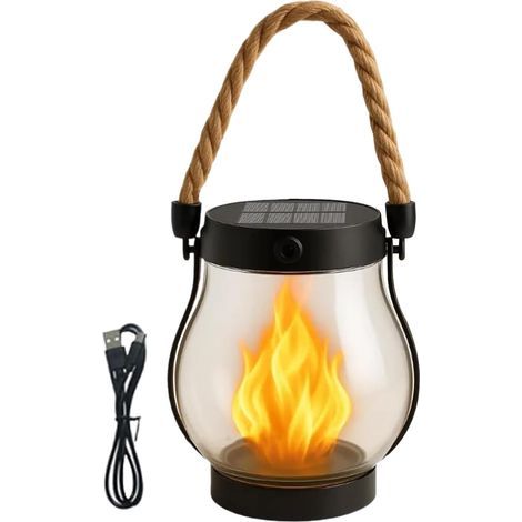 Une lanterne solaire d'extérieur, étanche, à flamme vacillante (1 unité) (1/5)