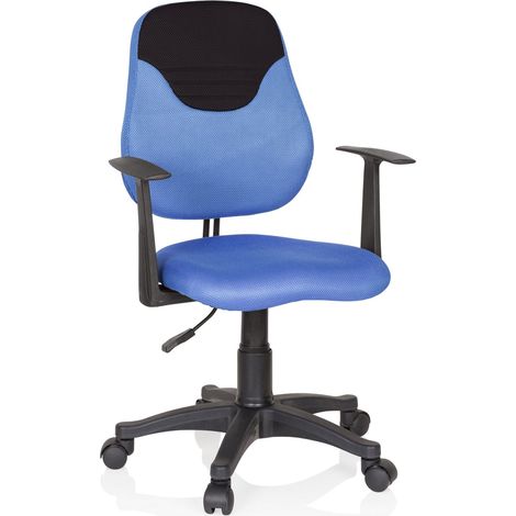 Kinder Bürostuhl / Drehstuhl KIDDY STYLE Stoff blau/schwarz hjh OFFICE (1/5)