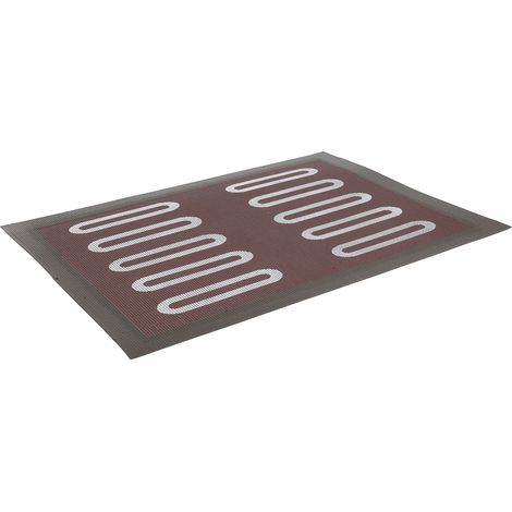 Schwarze, hohle Backmatte aus hitzebeständigem Fiberglas mit Antihaftbeschichtung, wiederverwendbar, für Brot, ovale Form (1/5)