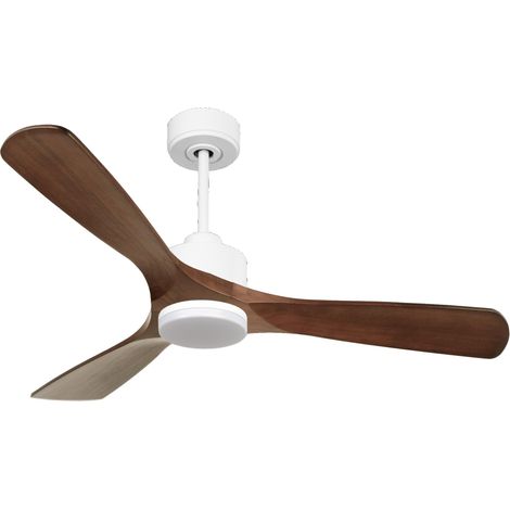Modulo Slim  Ring - Super destratificateur et ventilateur DC 132 cm blanc  pales bois rouge idéal 26 à 40 m² (1/5)