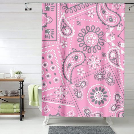 Rideau de douche motif Valentine doux, cœurs artistiques modernes, polyester imperméable, 180x180 cm (1/5)