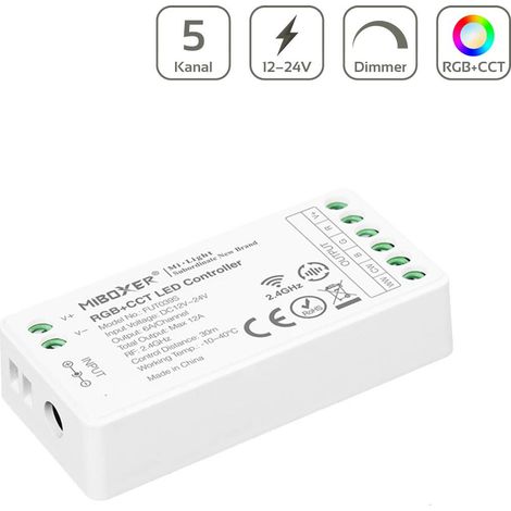 MiBoxer RGB+CCT Mini LED Controller 5 Kanal 12/24V Multifunktion LED Strip Panel Steuerung FUT039S