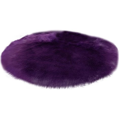 Tapis Faux Fourrure - Rond Non Glissant - Diamètre 60 cm - Velours Doux Épais - Pour Chambre À Coucher Salon Nursery - 1 Pièce (1/5)