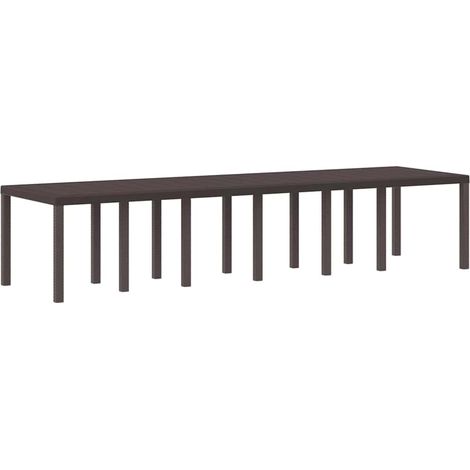 Mesa de Jardín Marrón 350 x 100 x 73 cm ratán sintético vidaXL