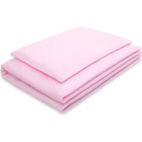 Kinderbettwäsche-Set aus Baumwolle, 2-teilig, Kissenbezug und Bettbezug, 135 x 100 cm – rosa (1/3)