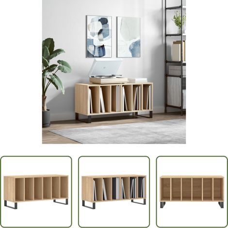 Rangement disques - Armoire à disques chêne sonoma 100x38x48 cm bois d'ingénierie (1/5)