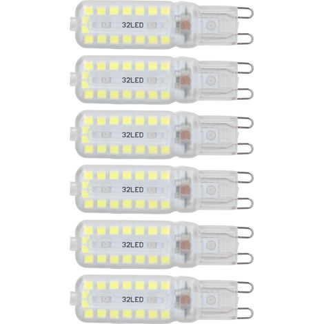 6 ampoules LED G9 7W dimmables éclairage 360° pour lampe murale bureau armoire lumière blanche 220-240V (1/5)