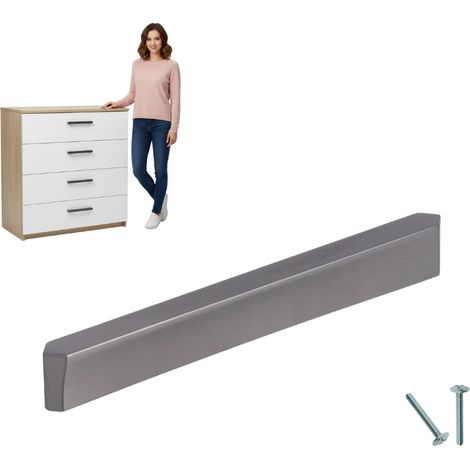 Tirador de mueble de grafito, tirador de mueble Bellini, pulido, tamaño 128 (1/5)
