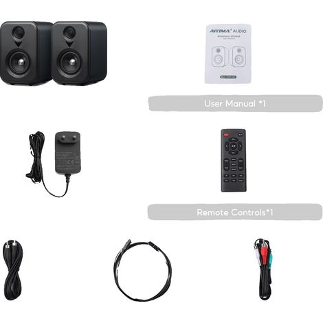 Enceintes de bibliothèque, connectivité Bluetooth, modes sonores haute résolution, Noir EU Power (1/2)