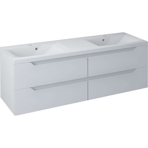Sapho Wave - Mobile sotto lavabo doppio 1500x500x480 mm, bianco WA150-3030 (1/3)
