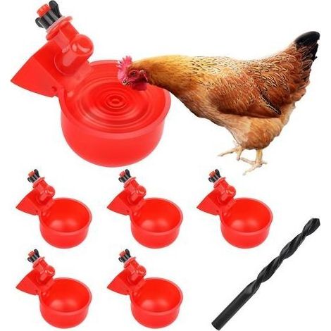DIY Abreuvoir Poules, Abreuvoirs Automatiques Kit avec Foret de 10mm,Mangeoire a Poule,Abreuvoir Poule Automatique pour Volailles pour Poules, Canards,Oies,Dindes,Colombe (1/5)