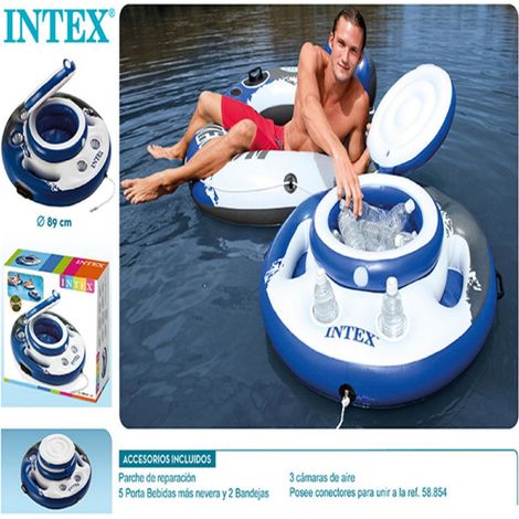 Portavasos y nevera hinchable Mega Chill INTEX