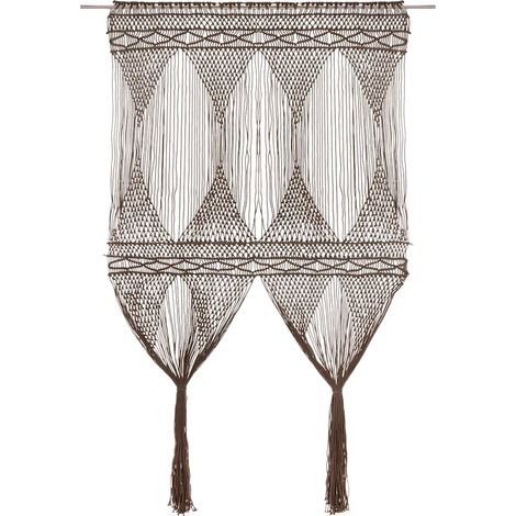Maison Exclusive - Makramee Vorhang Taupe 140x240 cm Baumwolle