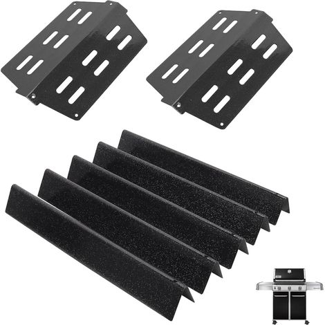 Barres aromatisantes et déflecteurs de chaleur pièces de rechange pour Weber Genesis 300 Series E/S/EP/CEP-310 320 330 Grill avec boutons de commande avant, pièces de grille en porcelaine