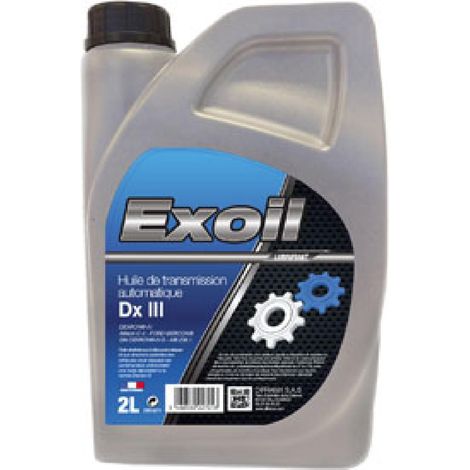 Huile transmiss. autom. et dir. assistee Dexron 3 - 2 Litres - Exoil